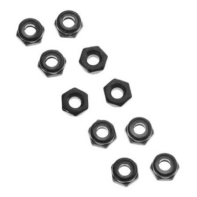 Axial Thin Nylon Locking Hex Nut, M3, Black, 10 Pieces, AXA1052