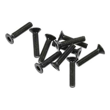 Axial Flat Head Screw, M2.6x12mm, Black, 10 Pieces, AXA0055