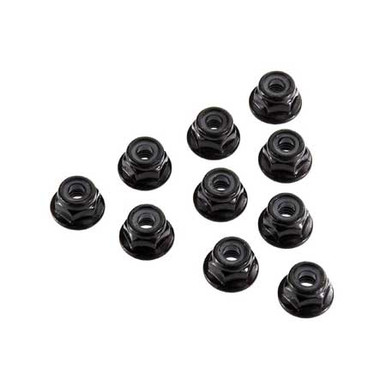 Axial Serrated Nylon Lock Nut, 4mm, Black, 10 Pieces, AX31250, Clearance