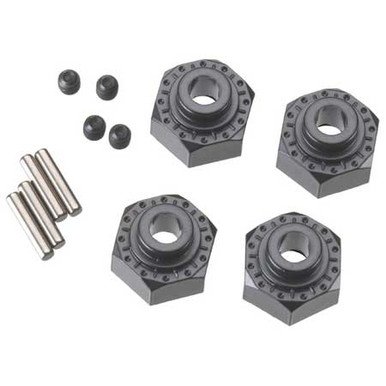 Axial Aluminum Hex Hub 12mm Black (4), AX30429
