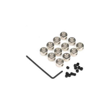 Dubro 3/16in Plated Brass Duracollars, 12pcs, Part 599