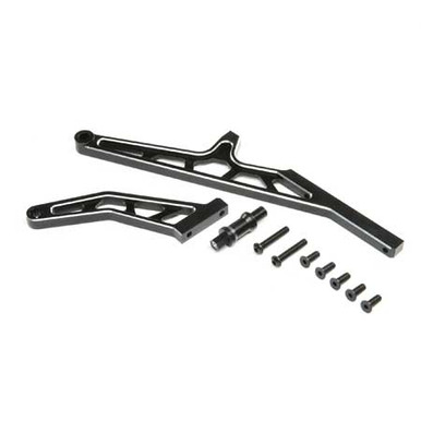 Losi Chassis Brace Set, Rear, Aluminum, Black, DBXL-E 2.0