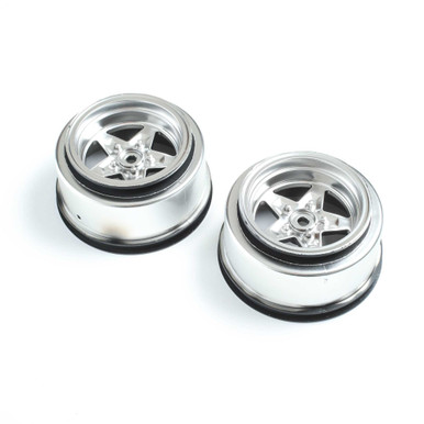 Losi Satin Chrome Rear Wheel, 2pcs, 22S Drag