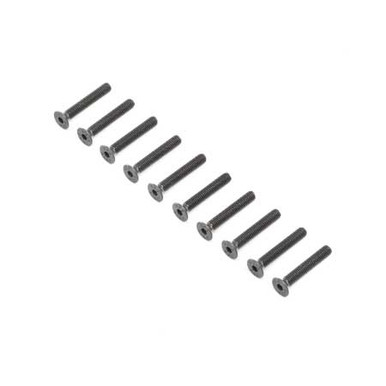 Losi Flat Head Screws, Stl, BO, M4 x 25mm (10)