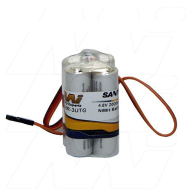 Eneloop 2000mah 4.8v NiMH Square Battery with JR Lead, 4/BK-3MCCE SQ-JR