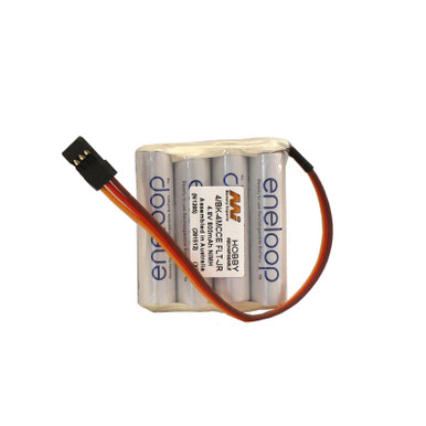 Eneloop 800mah 4.8v NiMH Flat Battery with JR Lead, 4/BK-4MCCE FLT-JR