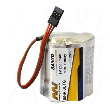 Eneloop 2000mah 6.0v NIMH Hump Battery with JR Lead, 5/BK-3MCCE HMP-JR