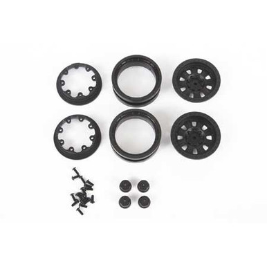 Axial 1.9 3 Piece Raceline Monster Beadlock Wheels, Black, 2pcs