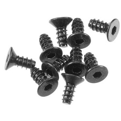 Axial Hex Socket Tapping Flat Head Screw, M2.6x6mm, Black, 10 Pieces, AXA0412