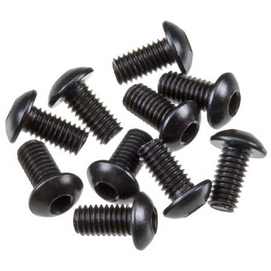 Axial Hex Socket Button Head Screw, M3x6mm, Black, 10 Pieces, AXA0113