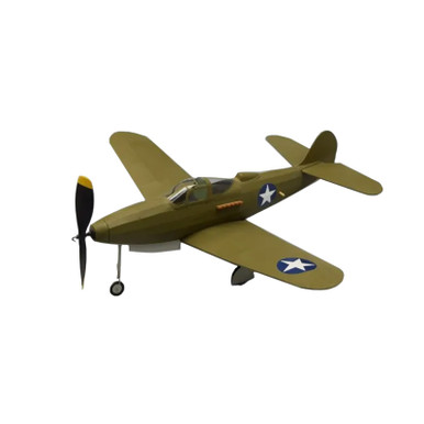 Dumas 233 P-39 Aircobra Walnut Scale 18inch Rubber Band Powered Plane Kit