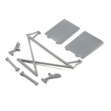 Losi Rear Tower Support,X-Bar,Mud Guards,Gray, Rock Rey