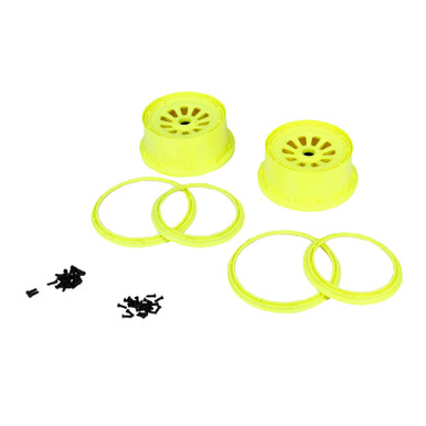 Losi Wheel and Beadlock Set (2), Yellow 5ive-T