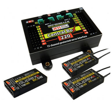 Jeti Model Central Box 220 with 2x Rsat2 and RC Switch