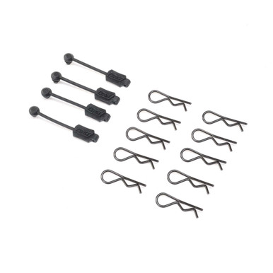 Losi 10pc Body Clip Pack with 4pc Clip Leash, ProMoto-MX/SM