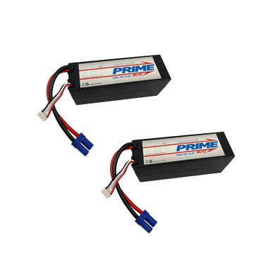 Prime RC 7600mAh 4S 14.8v 75C Hard Case LiPo Battery with EC5 Connector, 2 Pack Combo for 8S Cars