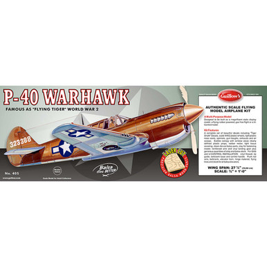 Guillow's Curtiss P40 Warhawk 28inch Laser Cut Model Kit