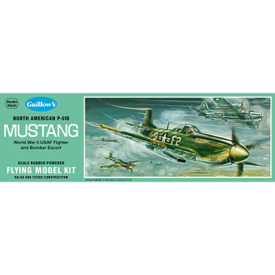 Guillow's North American P51D Mustang Scale Rubber Band Powered Model Kit