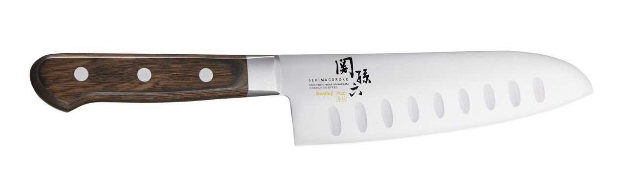 Seki Magoroku Benifuji Scalloped Santoku 16.5cm