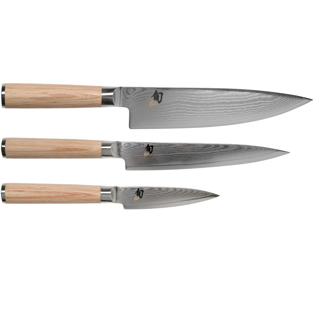 Classic White 3 Piece Chefs Knife Set