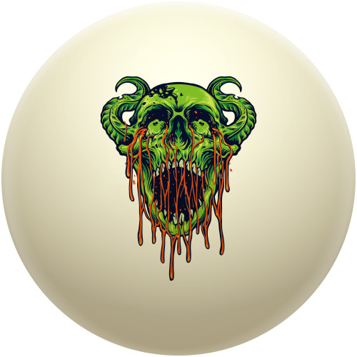 Weeping Green Skull Cue Ball