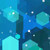 Blue Hexagons 9' ArtScape Pool Table Felt