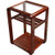 Glass-Top Mahogany Table with Pool Table Accessory Storage