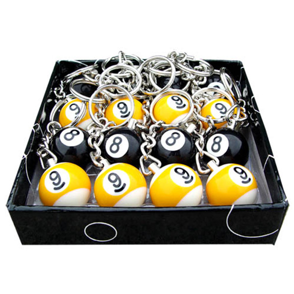 Box of 16 Pool Ball Key Chains