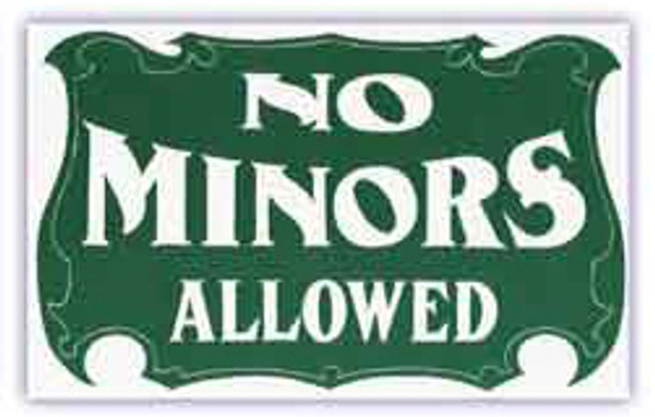 Pool Hall Advisory Sign - No Minors Allowed