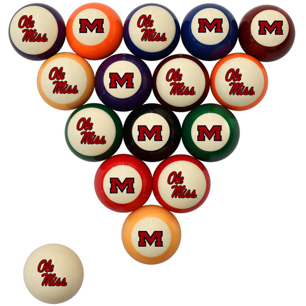 Ole Miss Rebels Billiard Ball Set - Standard Colors