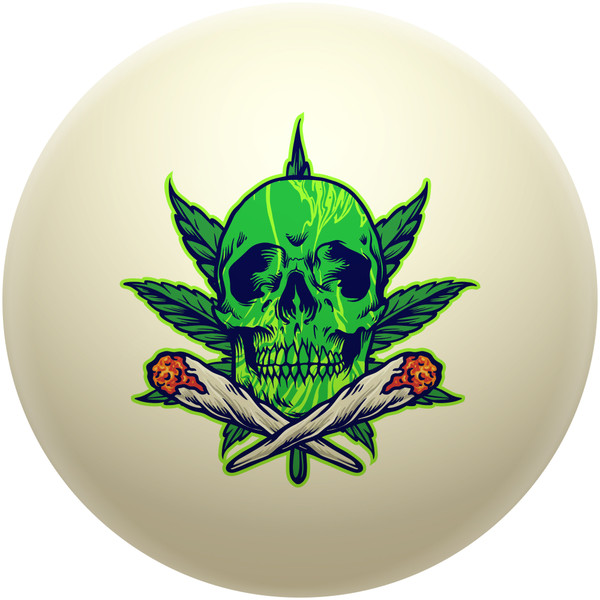 Herbal Green Skull Cue Ball