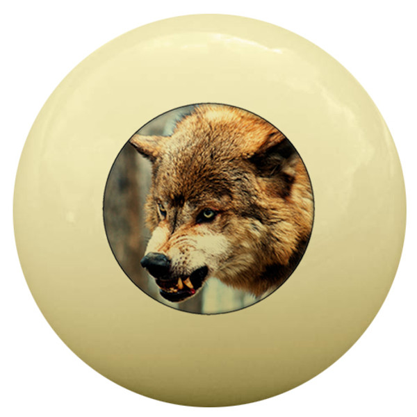 Snarling Wolf Cue Ball