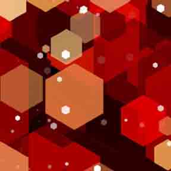 Red Hexagons 7' ArtScape Pool Table Felt