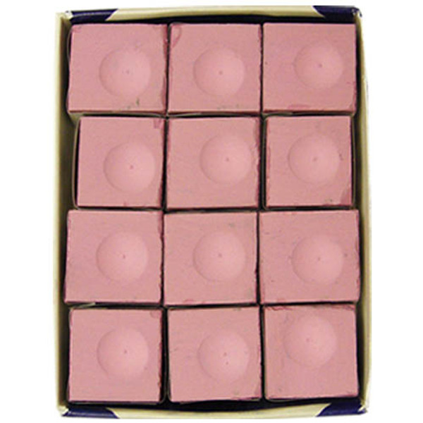 Pink 12 pc. Box of Silver Cup Cue Chalk
