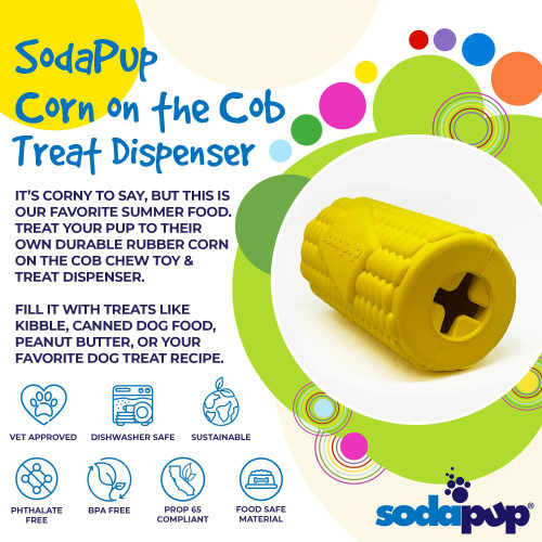 SodaPup Corn Cob Treat Dispensing Toy