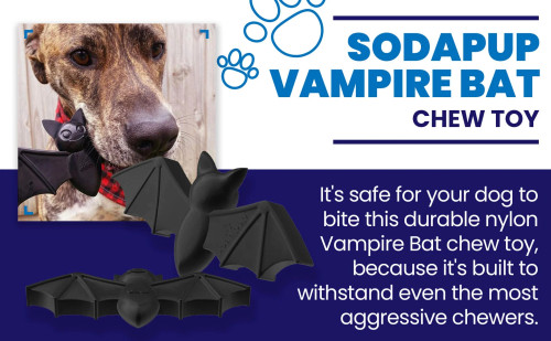 Sodapup Vampire Bat - Ultra Durable Nylon Chew Toy & Food Holder