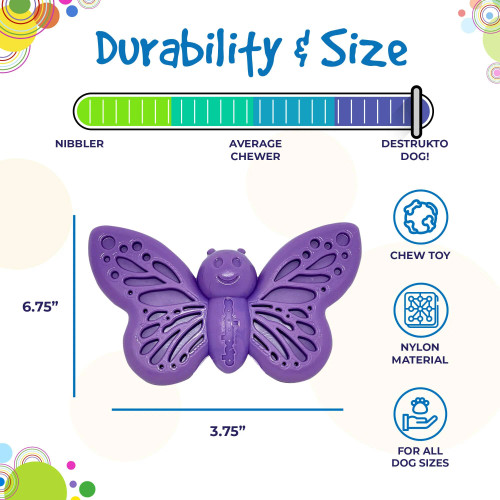 Sodapup Butterfly - Ultra Durable Nylon Chew Toy & Food Holder