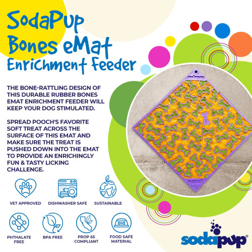 SodaPup Enrichment Lick Mat Bones Purple