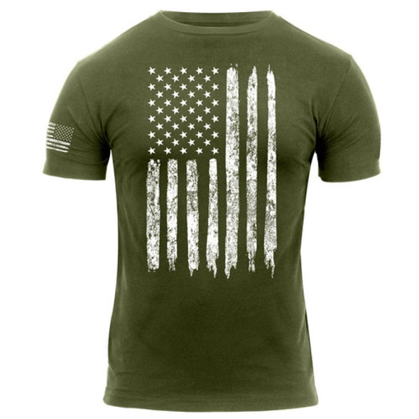 U.S. Flag Athletic Fit T-Shirt, Olive Drab