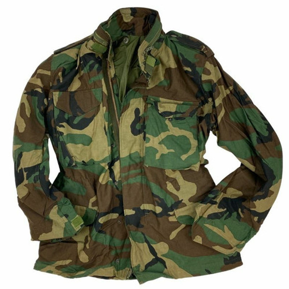 Military Issue M65 Woodland Field Jacket, Used Military Issue M65 Woodland Field Jacket, Used