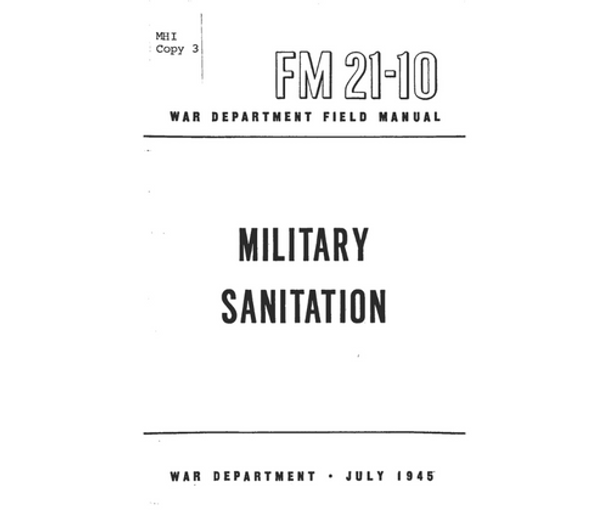 Military Manual Sanitation FM 21-10, Free Download