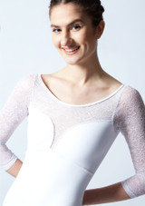 Body Danza con Maniche a 3/4 e Inserti in Pizzo So Danca Blanco [Blanco]