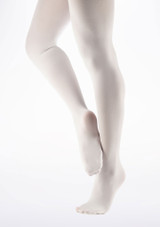 Collants de danse classique avec pieds pour filles Move Dance - Blanc Blanc Principal [Blanc]