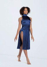 Weissman Charmeuse Mock Neck Dress