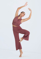 Weissman Matte Jersey Cowl Crop Top