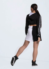 Weissman Striped Sleeve Cropped Hoodie