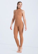 Weissman Mock Neck Sleeveless Unitard Arena [Marrón]