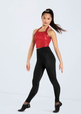 Weissman Cropped Sequin Halter Top Rojo [Rojo]