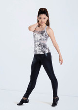 Weissman Ultra Sparkle Halter Top Plata [Plata]