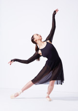Coprispalle in tessuto a rete trasparente Quinn Move Dance Latte Front [Marrone]